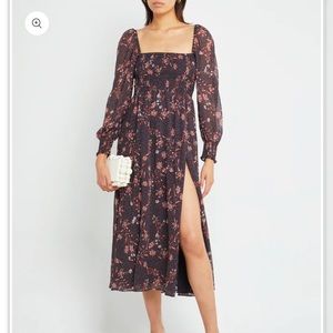 O.P.T. Smocked Dress in purple floral, S, NWT never been worn!